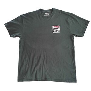 Vision Street Wear Dark Green T-Shirt 100% Cotton Size Large